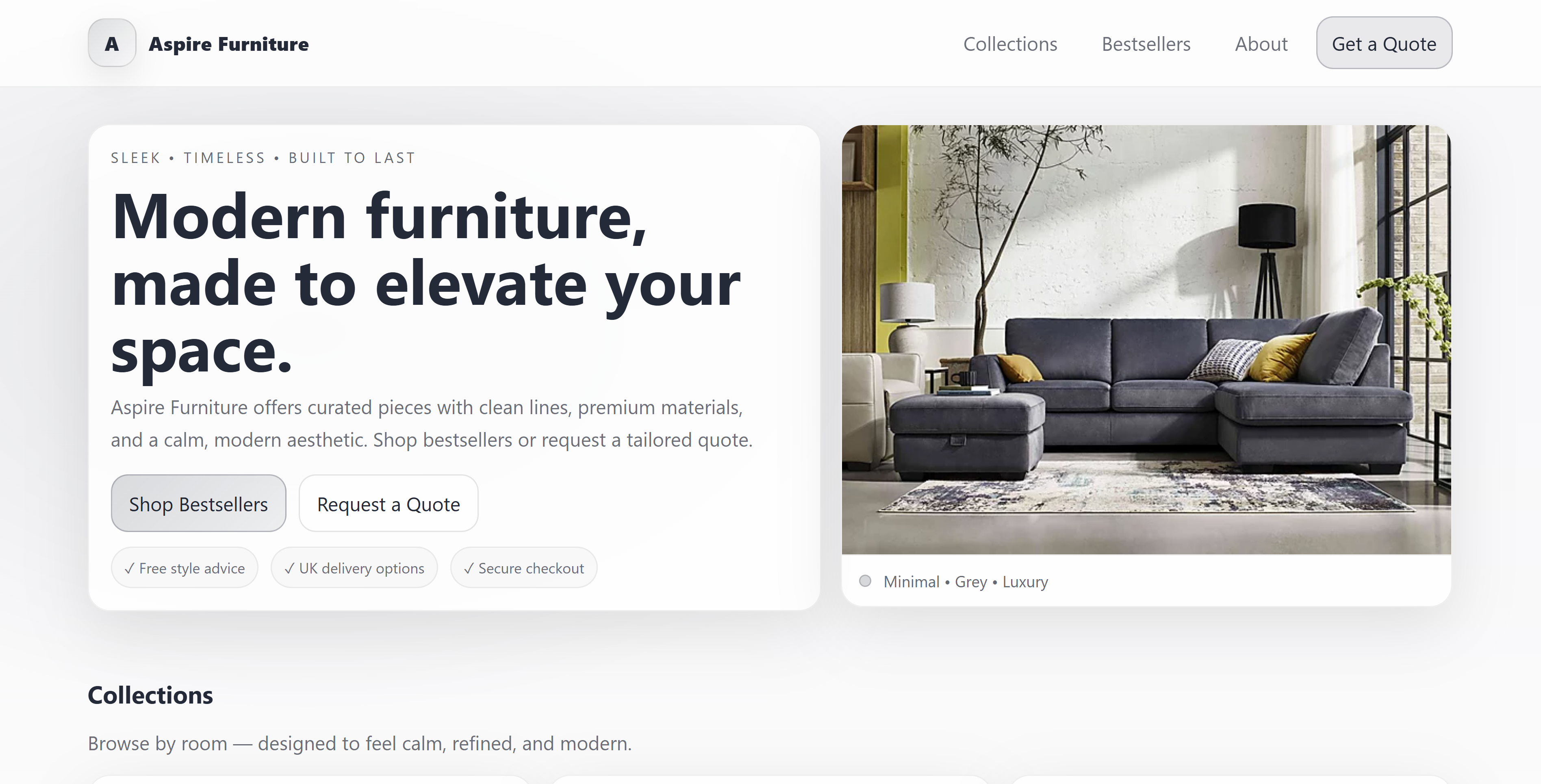 Business landing page preview